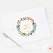 Elegant trouwde gewoon met Floral Wedding | Sticke Ronde Sticker (Envelop)