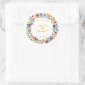 Elegant trouwde gewoon met Floral Wedding | Sticke Ronde Sticker (Tas)