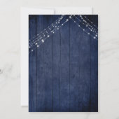 Elegant trouwden we Typography & Lights, Navy Hout Kaart (Achterkant)