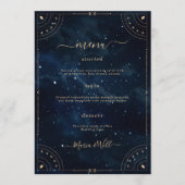 Elegant Trouwen sterrennacht Trouwmenu Menu (Voorkant)