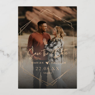 Elegant trouwenkaart folie uitnodiging