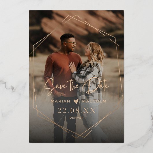 Elegant trouwenkaart folie uitnodiging (Voorkant)