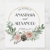 Elegant trouwetiket voor wijn. wijn etiket (Enkel label)