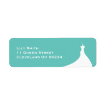 Elegant trouwfeest turquoise label