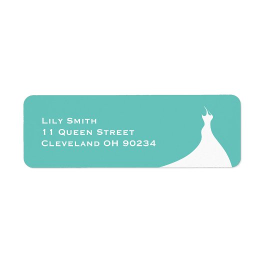 Elegant trouwfeest turquoise label (Voorkant)