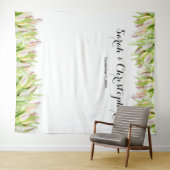 Elegant | Trouwfoto-achtergrond | Roze tulpen Wandkleed (In Situ (horizontaal))