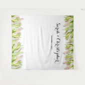 Elegant | Trouwfoto-achtergrond | Roze tulpen Wandkleed (Voorkant (horizontaal))