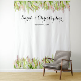 Elegant | Trouwfoto-achtergrond | Roze tulpen Wandkleed