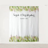 Elegant | Trouwfoto-achtergrond | Roze tulpen Wandkleed (Voorkant)