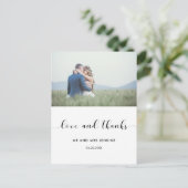 Elegant trouwfoto Dank je wel Briefkaart (Staand voorkant)