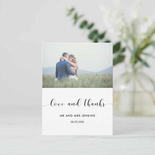 Elegant trouwfoto Dank je wel Briefkaart (Staand voorkant)