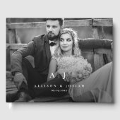 Elegant Trouwfoto Monogram  Gastenboek (Voorkant)
