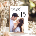Elegant Trouwfoto Tafelnummer<br><div class="desc">Transformeer uw receptietafels in een viering van uw reis met onze Elegant Photo Trouwtafel Nummer kaarten! Elk tafelnummer combineert moderne kalligrafie en minimalistische elegantie met een gekoesterde foto, waardoor een unieke, persoonlijke ervaring aan elke tafel wordt gecreëerd. Deze unieke kaarten voegen een oprechte, onvergetelijke touch toe aan uw decor, waardoor...</div>