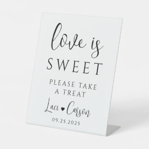 Elegant trouwgunstteken - "Liefde is zoet" Reclamebord Met Voetstuk
