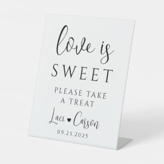 Elegant trouwgunstteken - "Liefde is zoet" Reclamebord Met Voetstuk