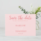 Elegant Trouwkaart Roze QR-code Sla de datum op Save The Date (Staand voorkant)