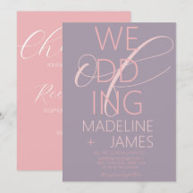 ELEGANT Trouwkaart Type Gedempte Plum Roze