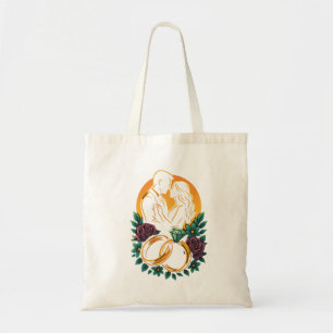 Elegant Trouwkoppel Bloemen Ring Tasje Tote Bag