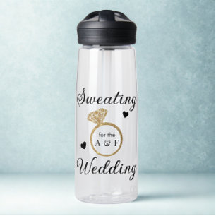 Elegant Trouwkoppel Naam   Bruid Glitterige Ring Waterfles