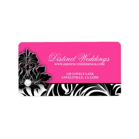 Elegant trouwlabel sieraden Logo roze Etiket (Voorkant)