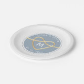 Elegant Trouwmonogram Papieren Bordje (Gekanteld)
