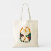 Elegant Trouwpaar Bloemen Ring Tasje Tote Bag (Achterkant)