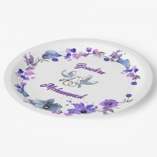 Elegant Trouwpapier Bord met Bloemontwerp – B (Gekanteld)