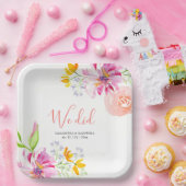 Elegant Trouwpapier Borden Waterverf Bloemen Papieren Bordje (Feest)