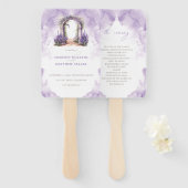 Elegant Trouwprogramma Lavendelboog Handwaaier (Voorkant en achterkant)