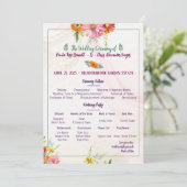 Elegant Trouwprogramma met Wilde Bloemen Programmakaart (Staand voorkant)