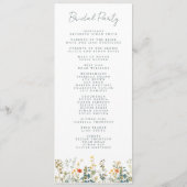 Elegant Trouwprogramma met Wilde Bloemen Programmakaart (Achterkant)