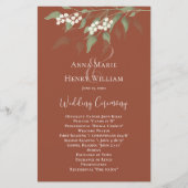 Elegant Trouwprogramma Terracotta Custom (Voorkant)