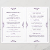 Elegant Trouwprogramma - Vouwboekje- Pruim (Achterkant)