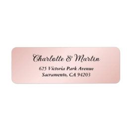 Elegant trouwretouradres Roze Zwart Etiket