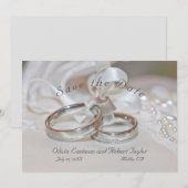 Elegant trouwringen sparen de Uitnodiging van de D (Voorkant / Achterkant)