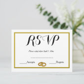 Elegant trouwringstaart RSVP kaartje (Staand voorkant)