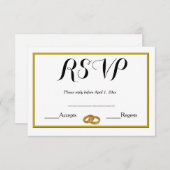 Elegant trouwringstaart RSVP kaartje (Voorkant / Achterkant)