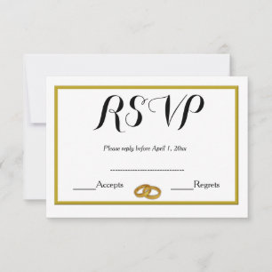 Elegant trouwringstaart RSVP kaartje