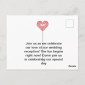 Elegant trouwsilhouet met  Golden Fram Briefkaart (Achterkant)