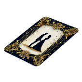 Elegant trouwsilhouet met  Golden Fram Magneet (Linkerzijde)