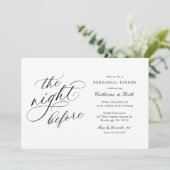 Elegant trouwt de nacht voor het eten van de repet kaart (Staand voorkant)