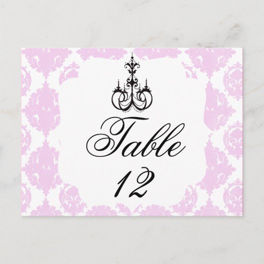 Elegant trouwtafel nummer briefkaart (Voorkant)