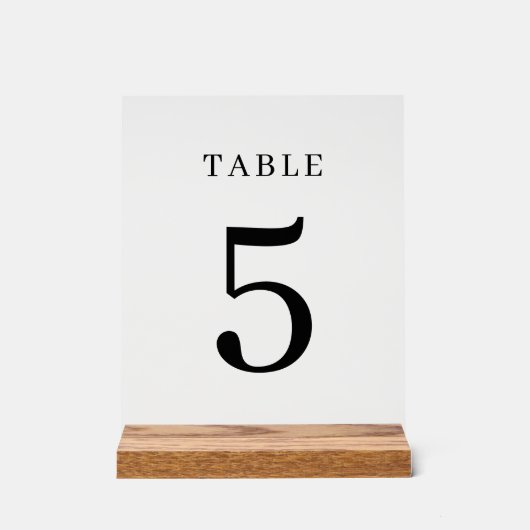 Elegant Trouwtafel Nummer Custom Transparant Acryl Bord (Voorkant)