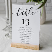 Elegant Trouwtafel Nummer en Zitkaart Kaart