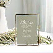 Elegant Trouwtafel Nummer Groene Palm Bladeren