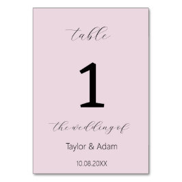 Elegant trouwtafel nummer kaart