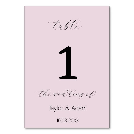 Elegant trouwtafel nummer kaart (Achterkant)