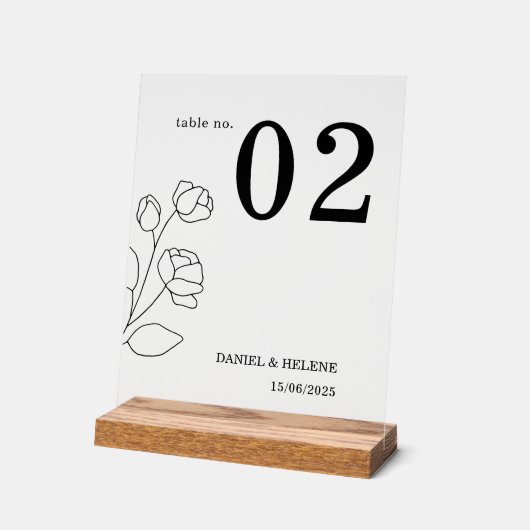 Elegant Trouwtafel Nummer Kaart Acryl Teken Acryl Bord (Hoek)