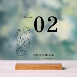 Elegant Trouwtafel Nummer Kaart Acryl Teken Bord