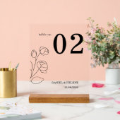 Elegant Trouwtafel Nummer Kaart Acryl Teken Bord (Huwelijk)